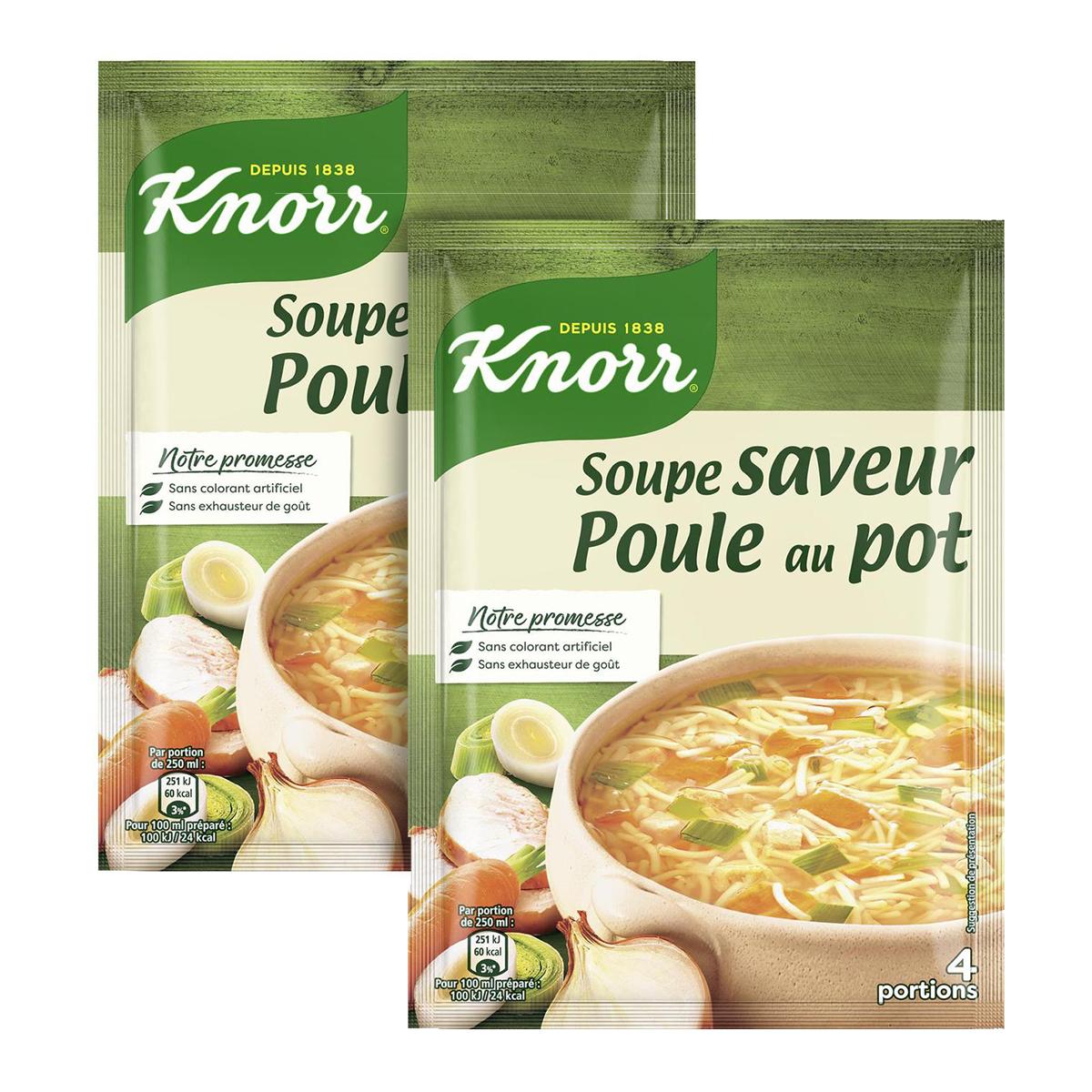 Knorr Soupe Déshydratée Poule aux Vermicelles pour 4 Personnes (Lot de 13  Sachets) : : Epicerie