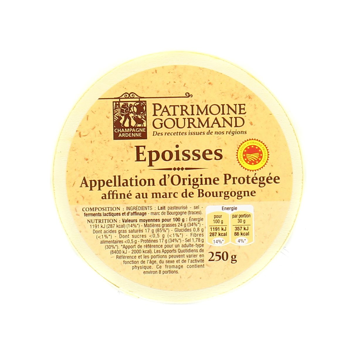 Livraison à domicile Patrimoine Gourmand Epoisses AOP, 250g