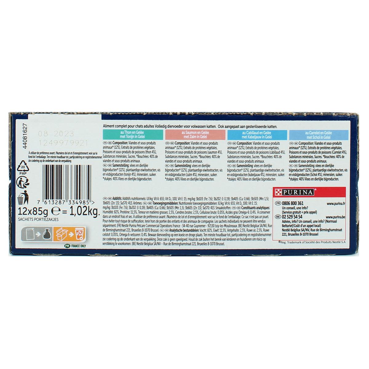 7613287334985 - Purina - Félix - Sachets en Gelée Tendres Effilés Sélection Poisson pour chat