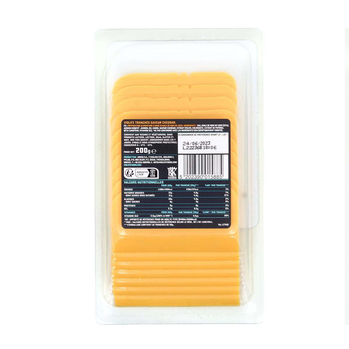 5202390015885 - Violife - Tranches Vegan Saveur Cheddar