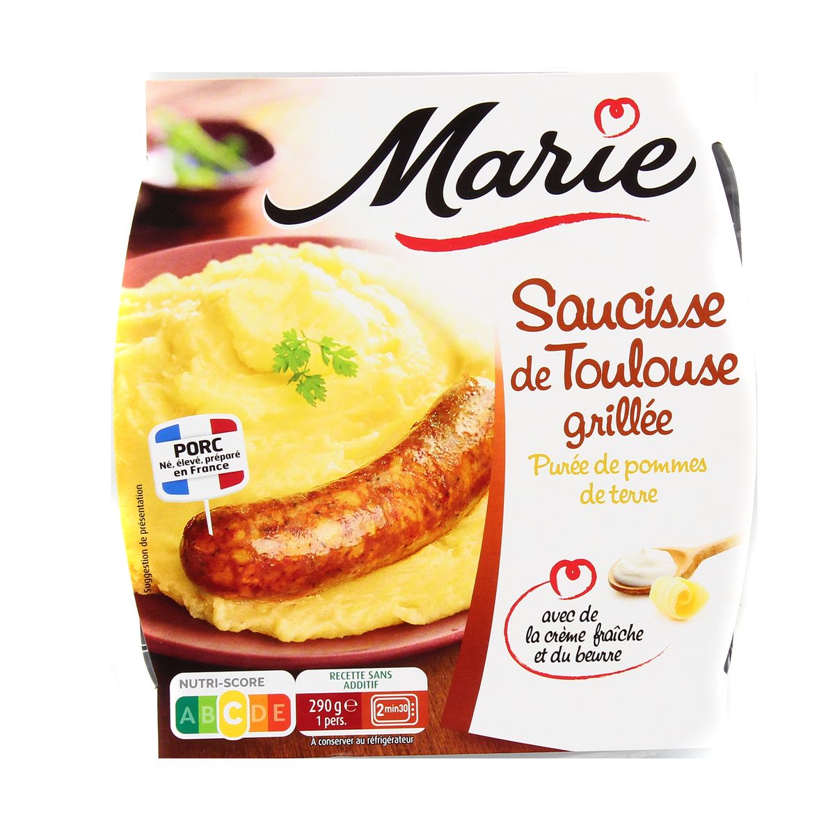 Marie Saucisse De Toulouse Grillee Puree De Pomme De Terre 290g
