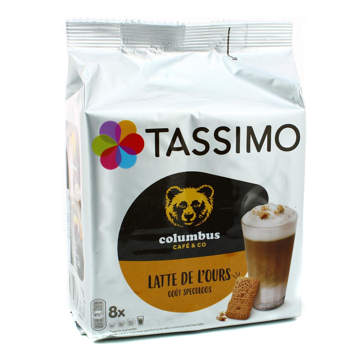 Acheter Tassimo Café dosettes Columbus latte de l'ours, 8 dosettes