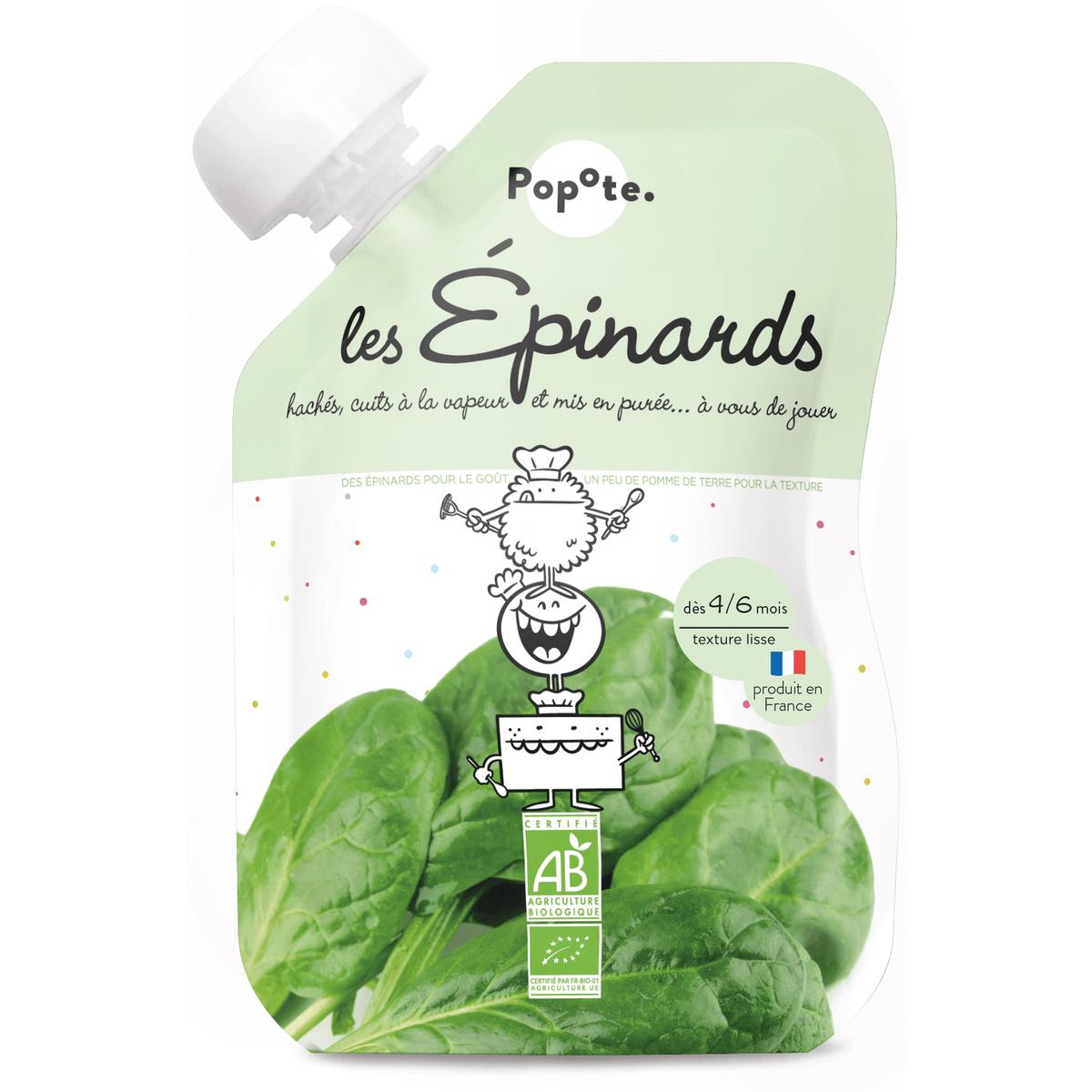 3760262840086 - Popote - Epinards Bio Gourde Bébé Dès 4/6 mois