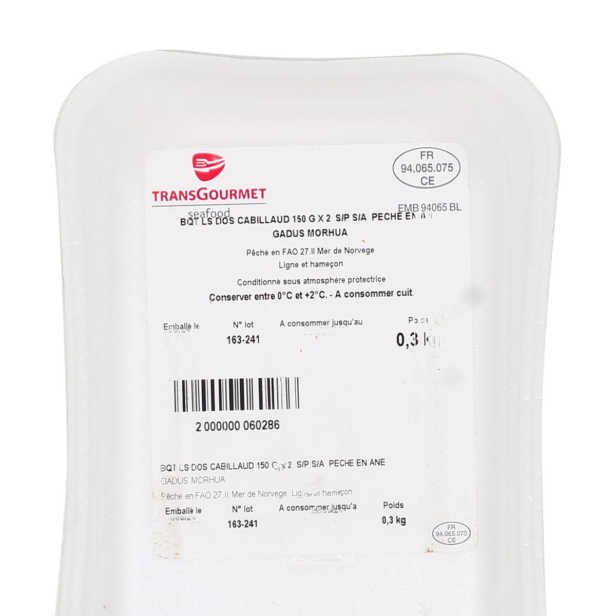 2000000060286 - Transgourmet Seafood - Dos de Cabillaud 
