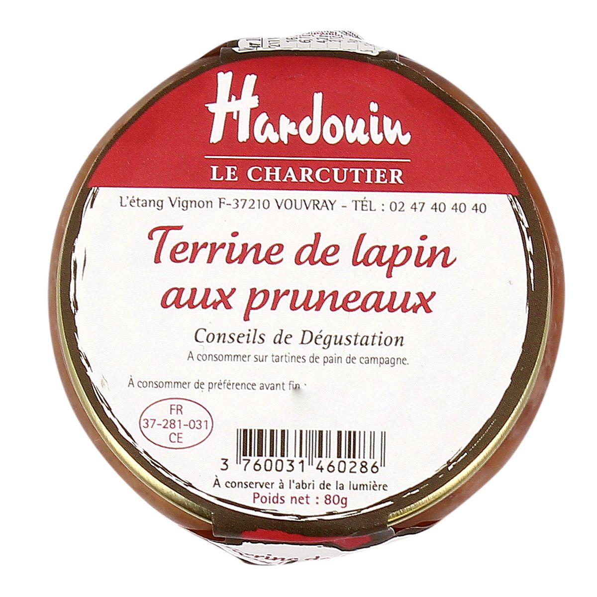 3760031460286 - Charcuterie Hardouin - Terrine de lapin aux pruneaux