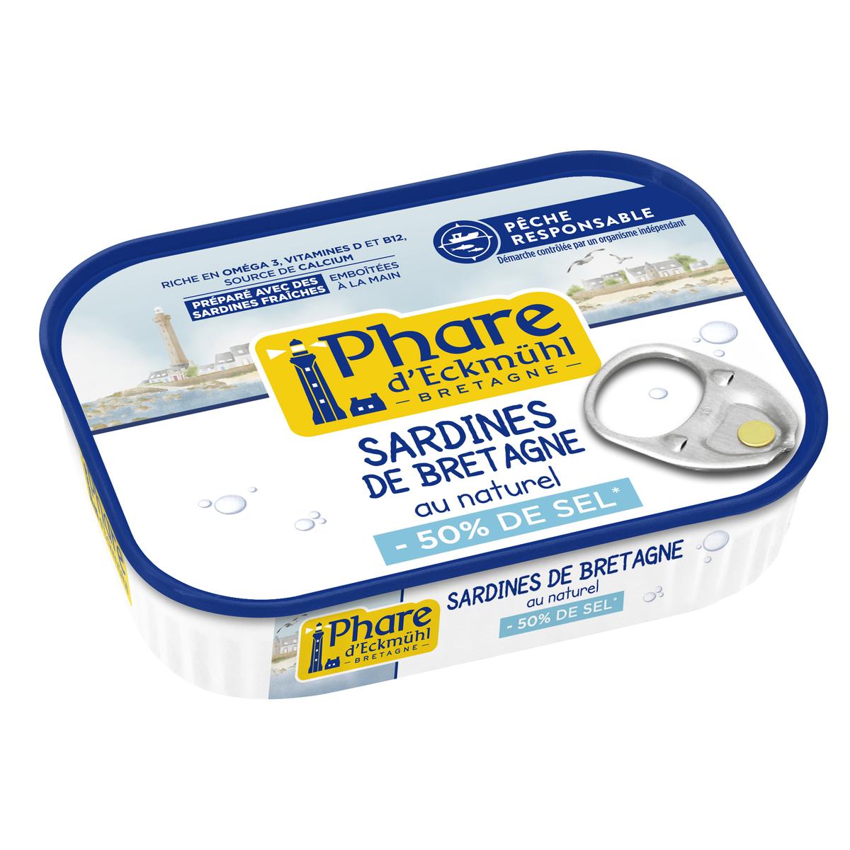 3263670800586 - Phare d'Eckmuhl - Sardines de Bretagne au naturel -50% de sel