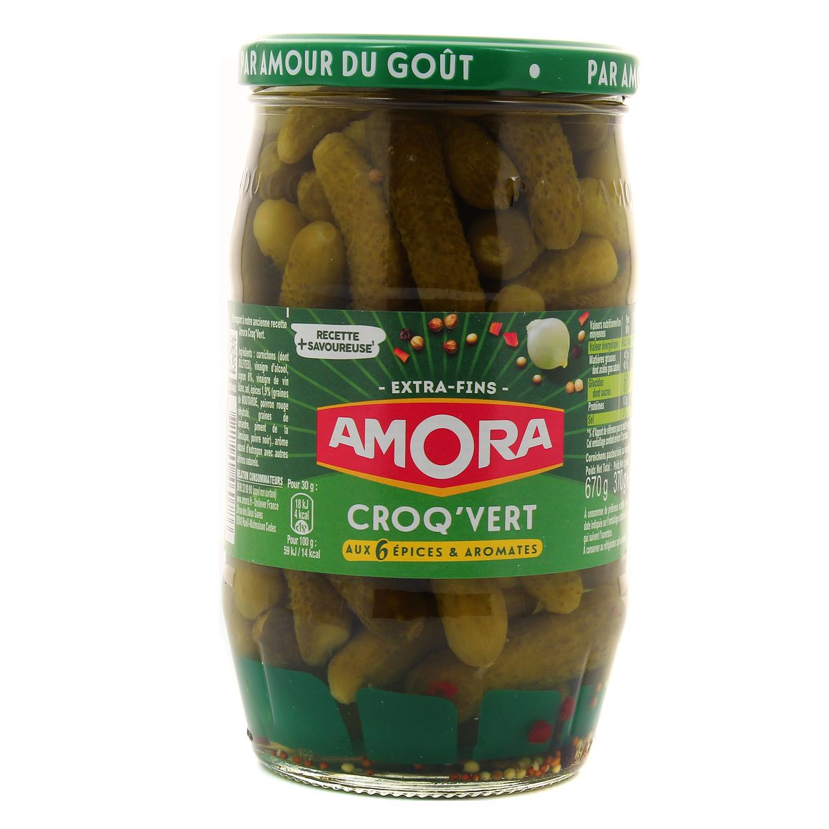 Livraison à domicile Amora Cornichon Croq'Vert, 370g
