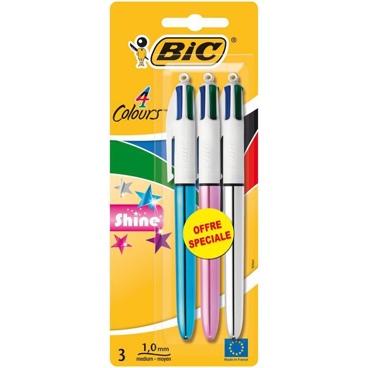 Bic Stylos bille 4 couleurs Shine