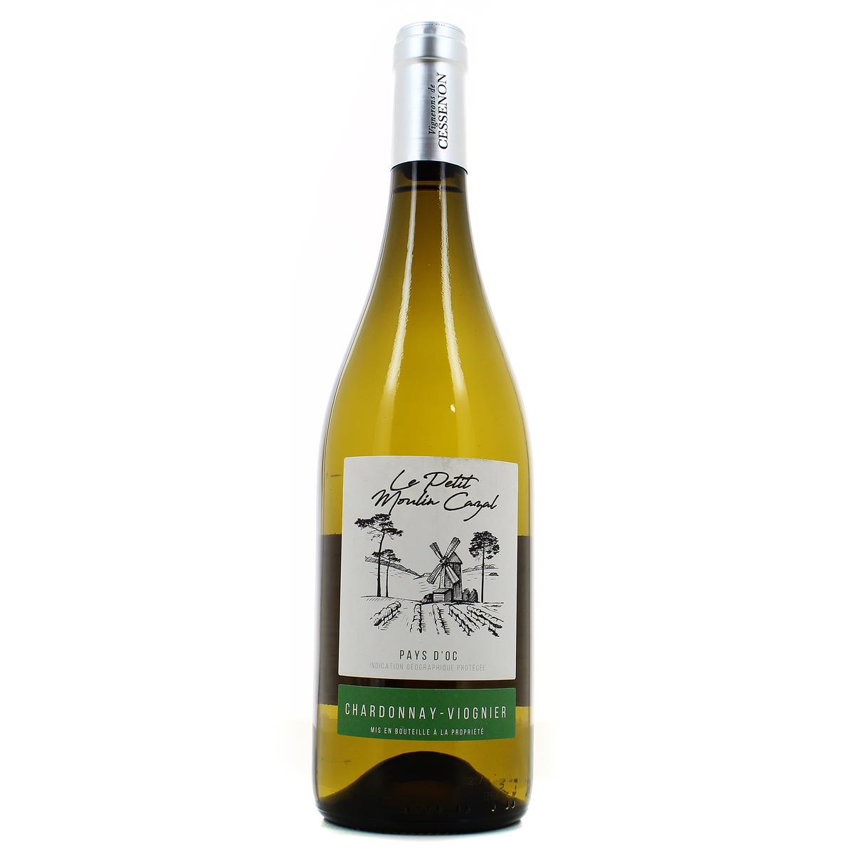Vin de pays d'Oc Blanc IGP Chardonnay - Viognier le petit moulin Cazal