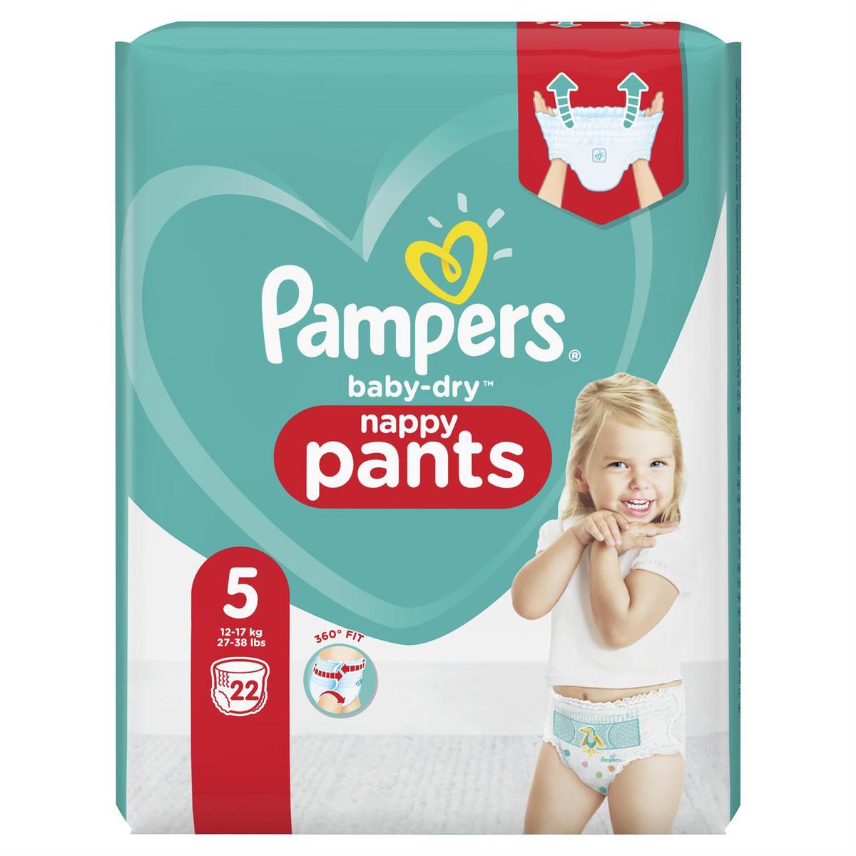 Acheter Pampers Babydry Pants Couches Culottes T5 12 17kg 22 Culottes