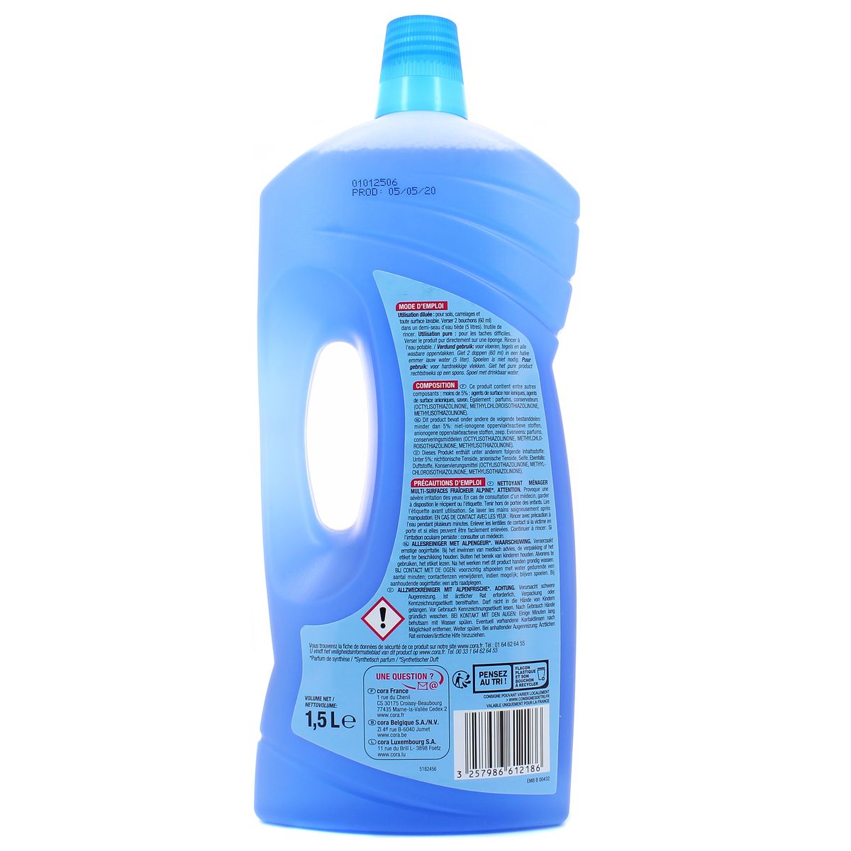 3257986612186 - Cora - Nettoyant ménager multi-surfaces fraicheur alpine