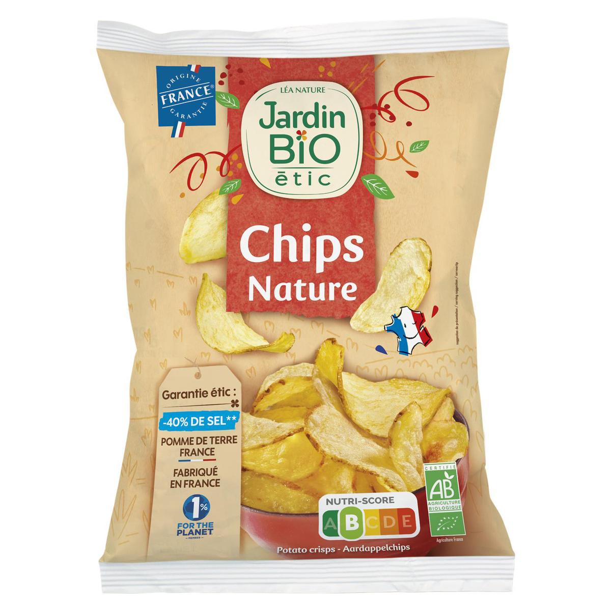 3456300014686 - Jardin Bio Etic - Chips de Pommes de Terre Nature au sel de Guérande Bio --40% de sel