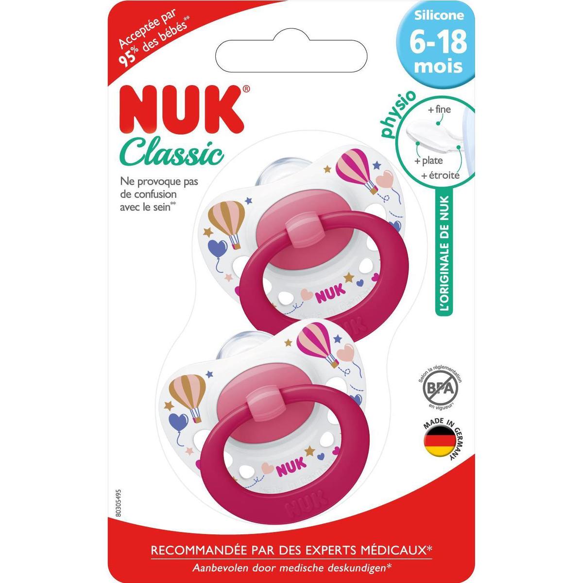 SUCETTE PHYSIO SILICONE 6-18 MOIS NUK