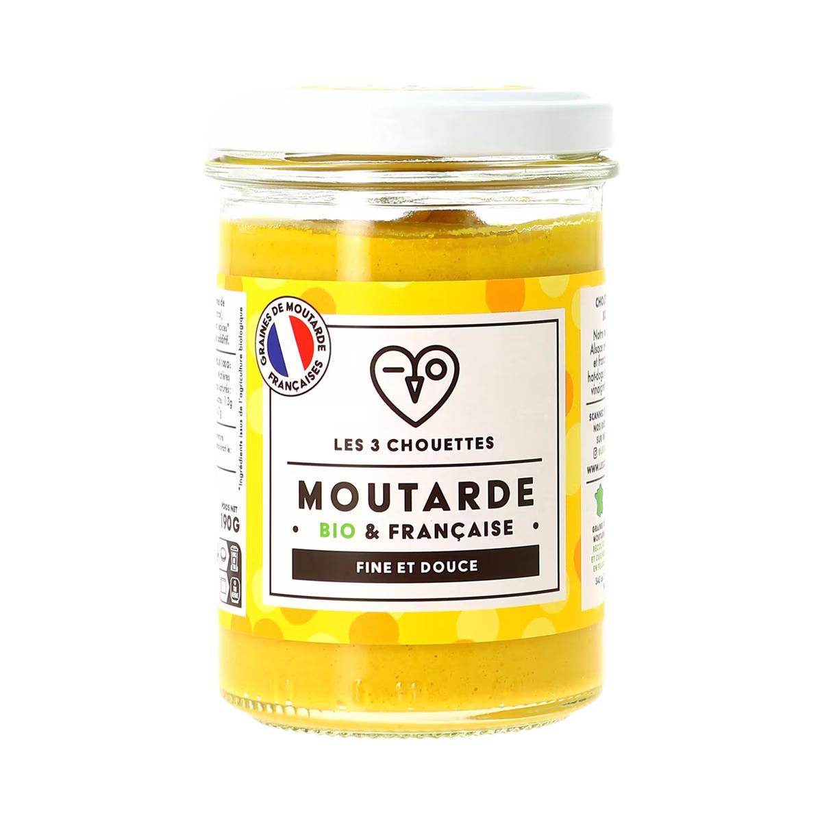 3770007341587 - Les 3 Chouettes - Moutarde Française fine et douce Bio