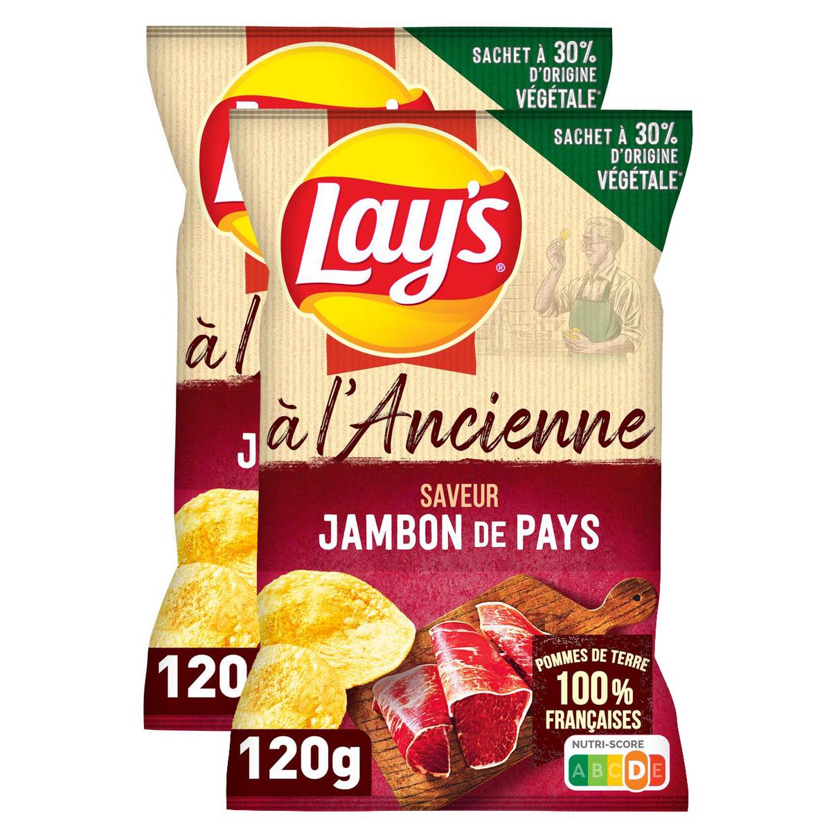 Promotion Lays Chips à l'ancienne saveur Jambon fumé, Lot de 2x120g