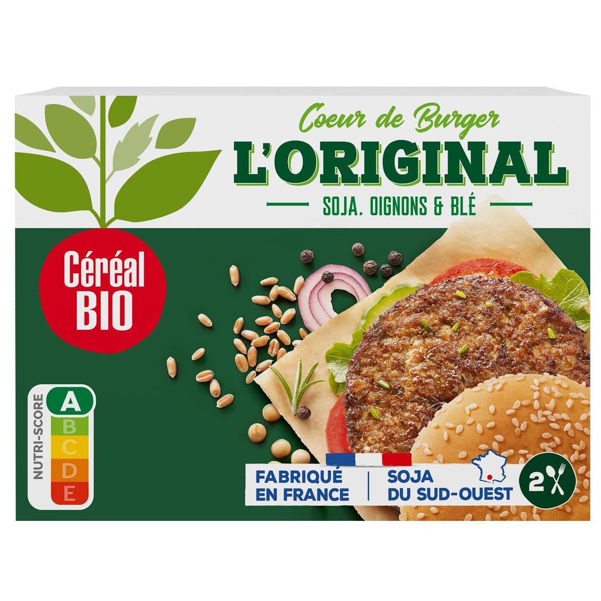 3175681262287 - Céréal Bio - 2 Coeurs de Burger Végétaux l'Original Soja Oignon Blé Bio