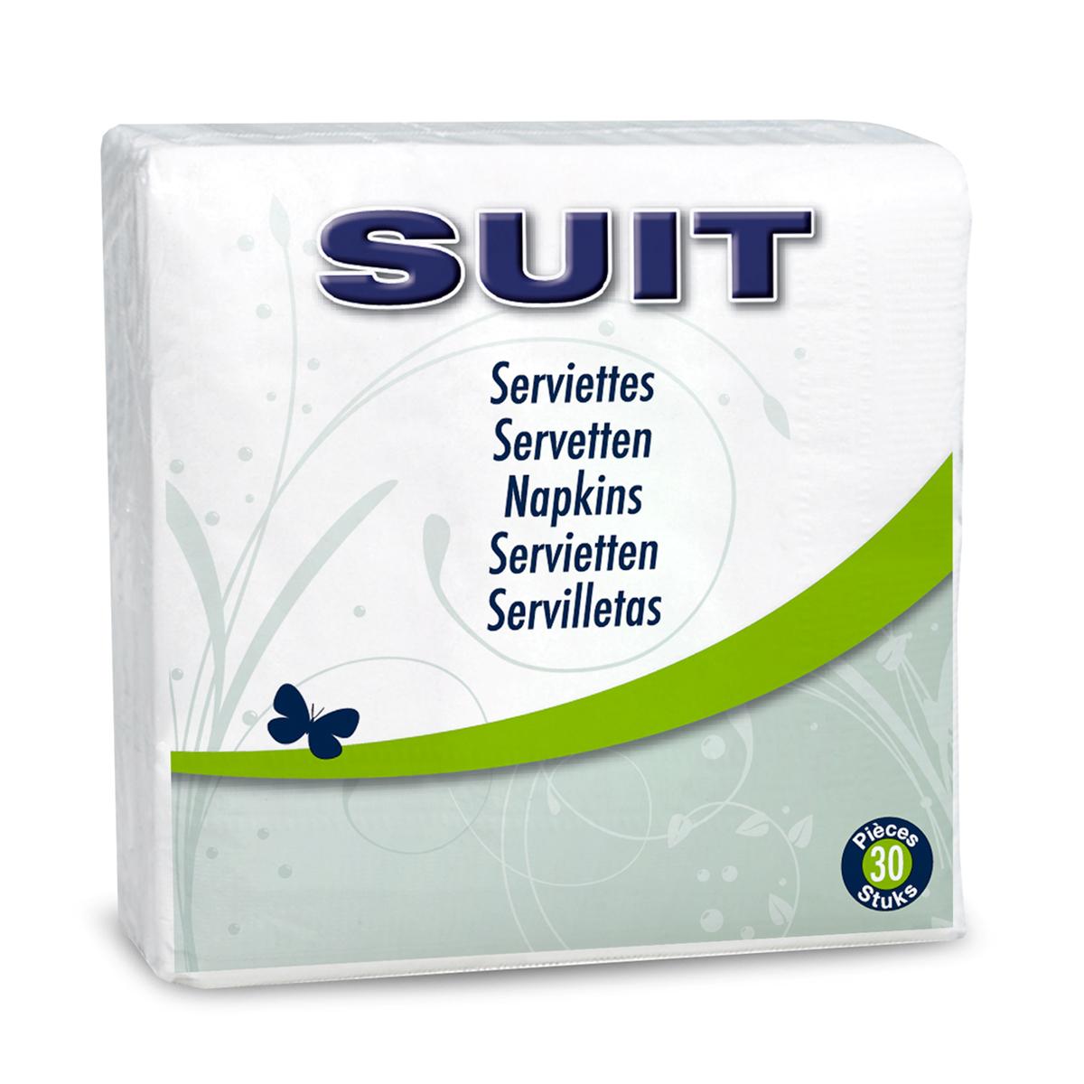 3503363843187 - Suit - Serviettes en papier blanches 33x 33 cm
