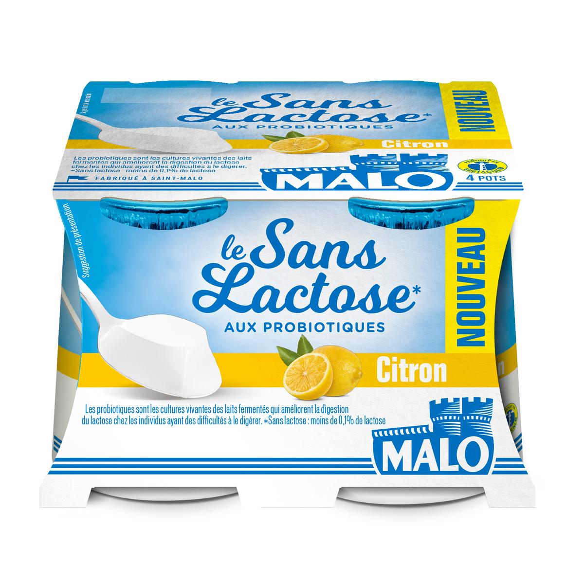 3278692500888 - Malo - Yaourt citron sans lactose aux probiotiques