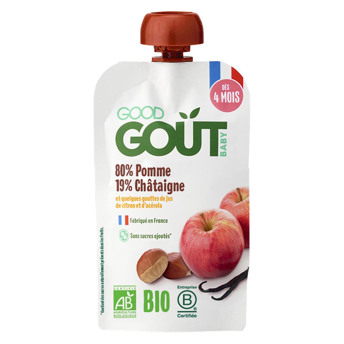 3700763511788 - Good Goût - Pomme Chataigne Bio Gourde Bébé Dès 4 mois