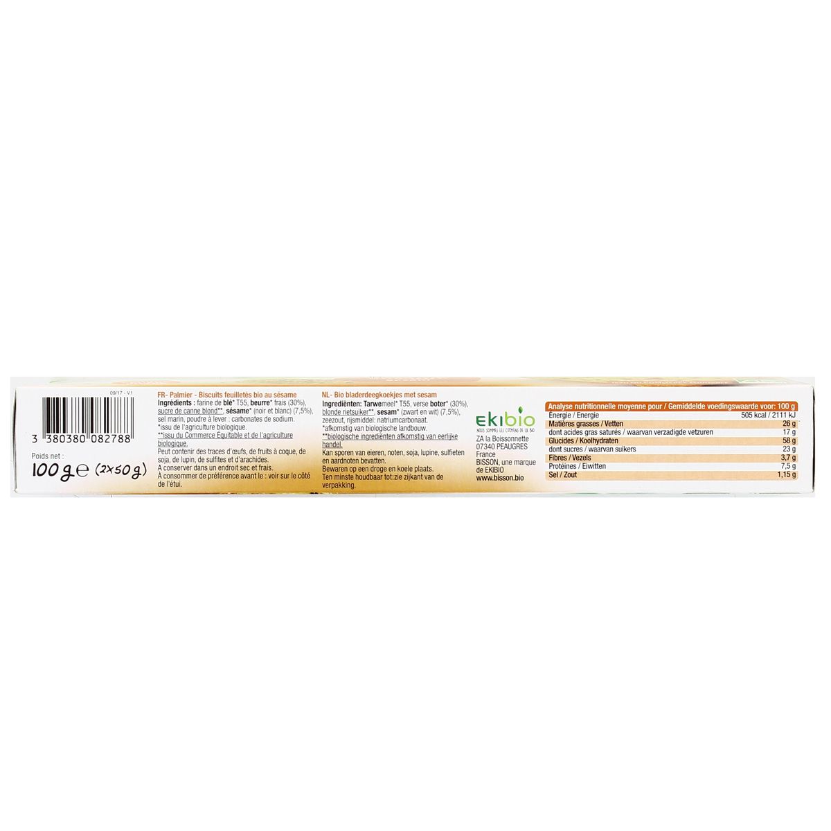 3380380082788 - Bisson - Palmier au sésame bio