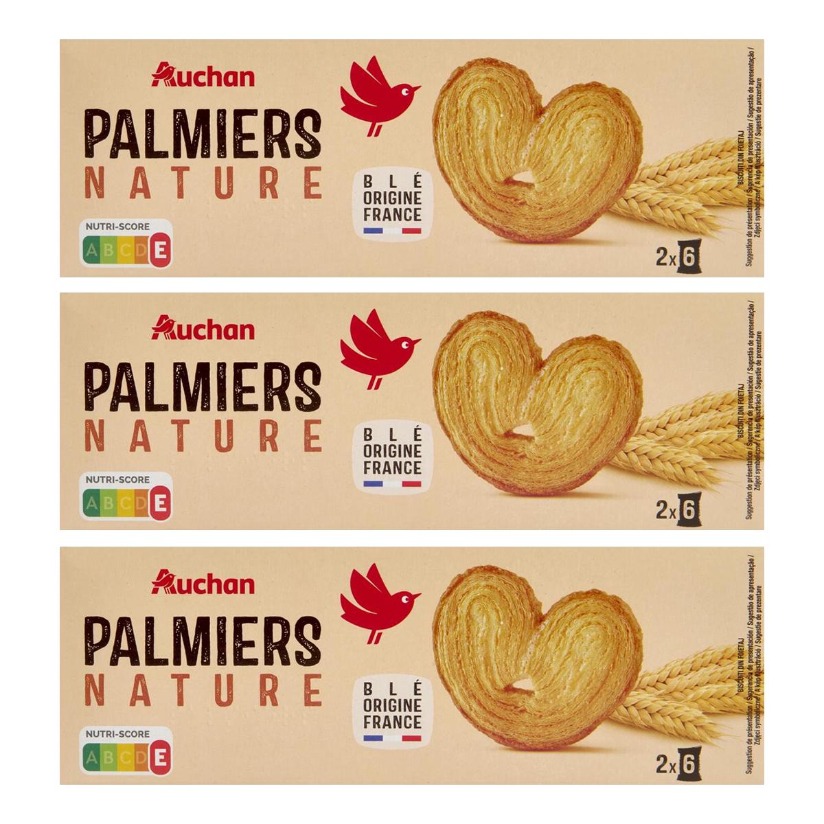 2050000407888 - Auchan - Palmiers nature biscuits feuilletés