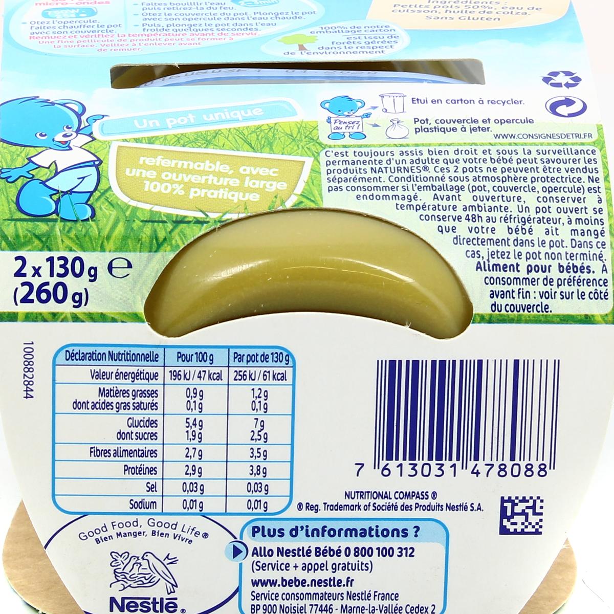 7613031478088 - Nestlé - Naturnes - Petits pois Bol Bébé Dès 4 mois