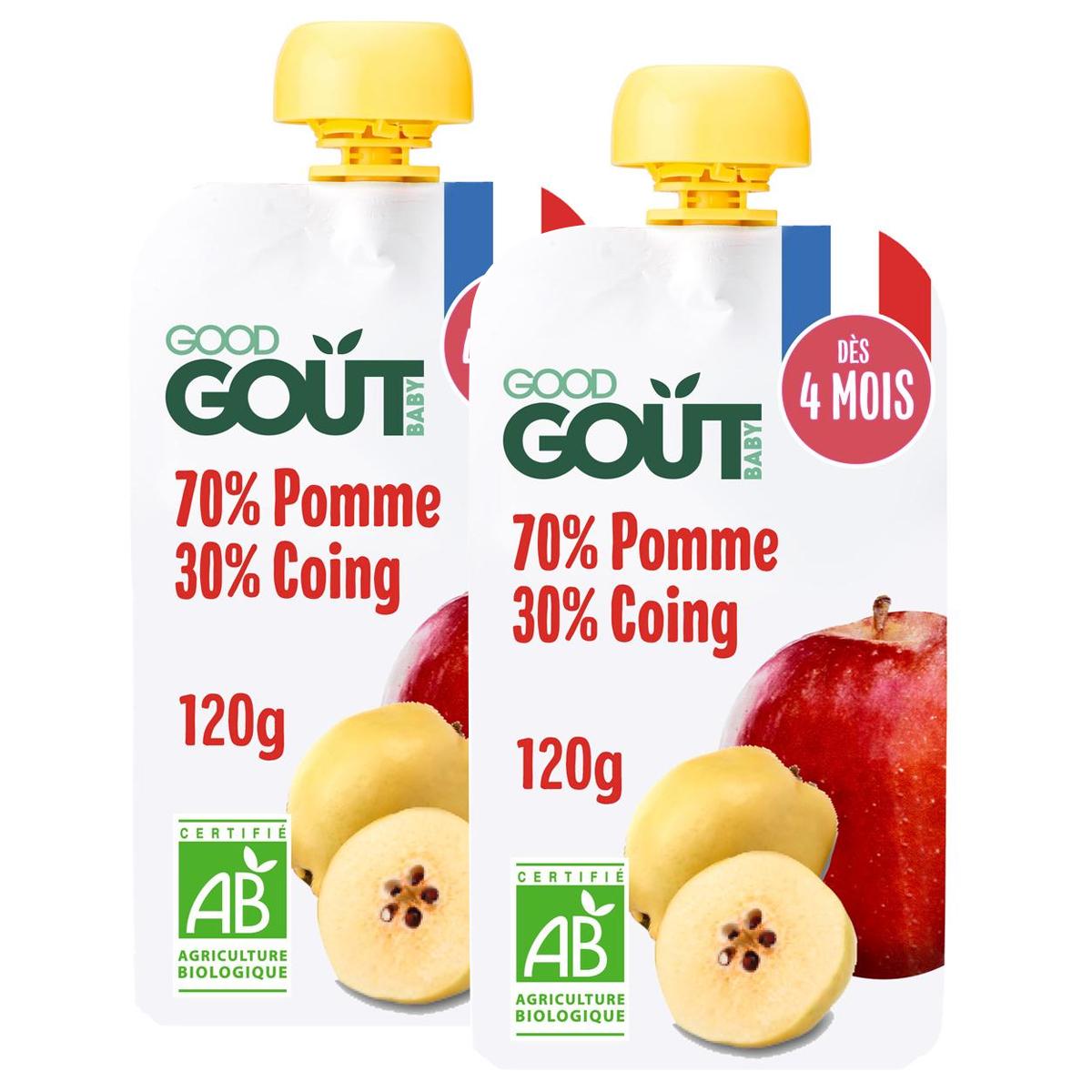 2050000328688 - Good Goût - Pomme Coing Bio Gourde Bébé Dès 4 Mois