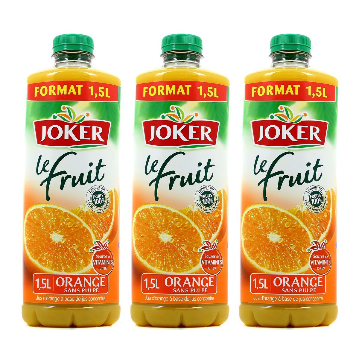 Joker Le fruit orange, Lot de 3 bouteilles de 1.5L : houra.fr