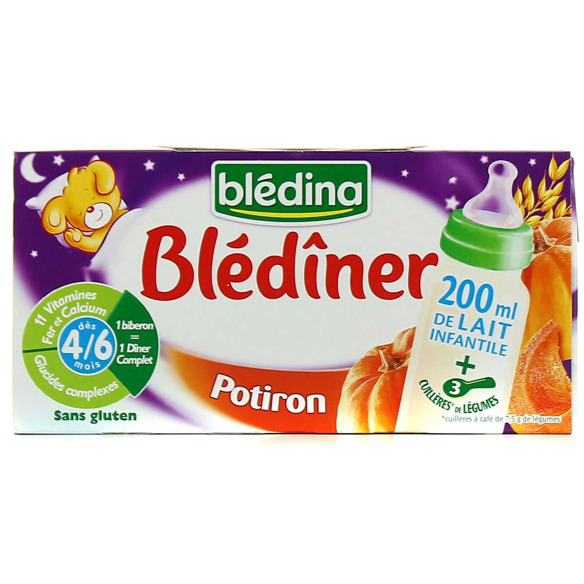Achat Bledina Blediner Lait Et Legumes Potiron Des 4 6 Mois 2x250ml