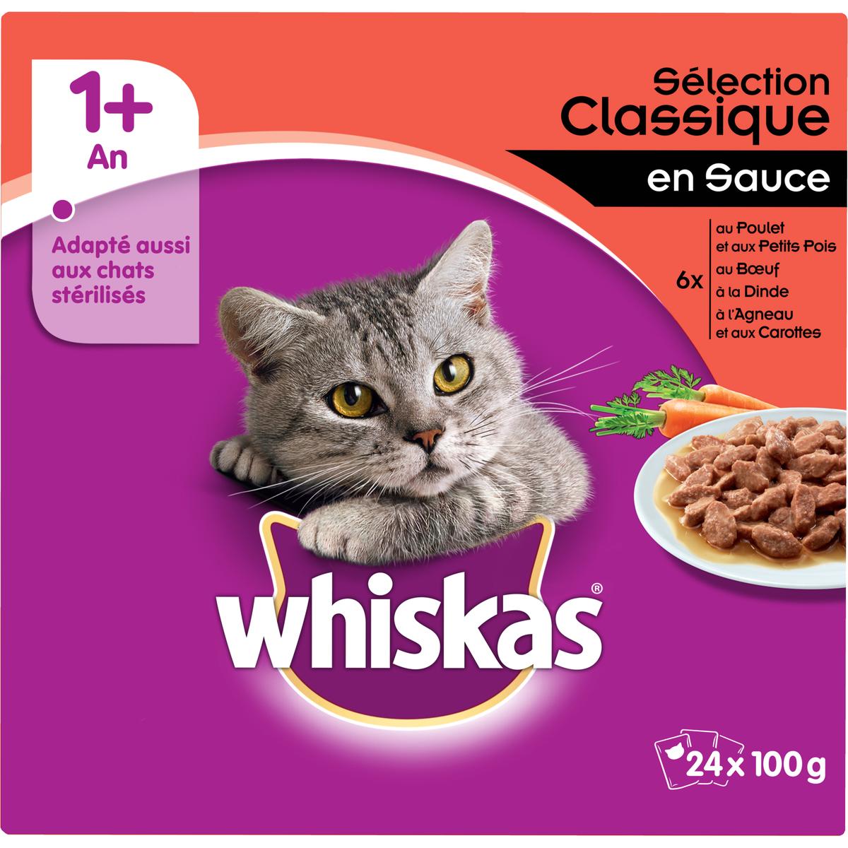 Achat Whiskas Sachets Fraicheur En Sauce 4 Varietes Pour Chat Sterilise