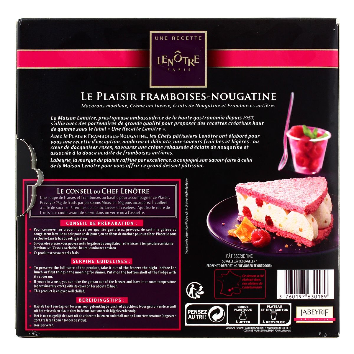 Labeyrie Le Plaisir Framboises Nougatine Une Recette Lenotre 6 8 Parts