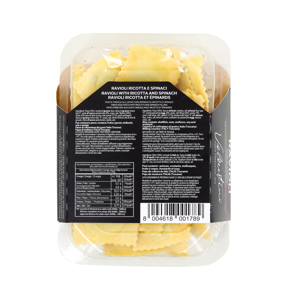 8004618001789 - Valentini - Raviolis Ricotta Epinards