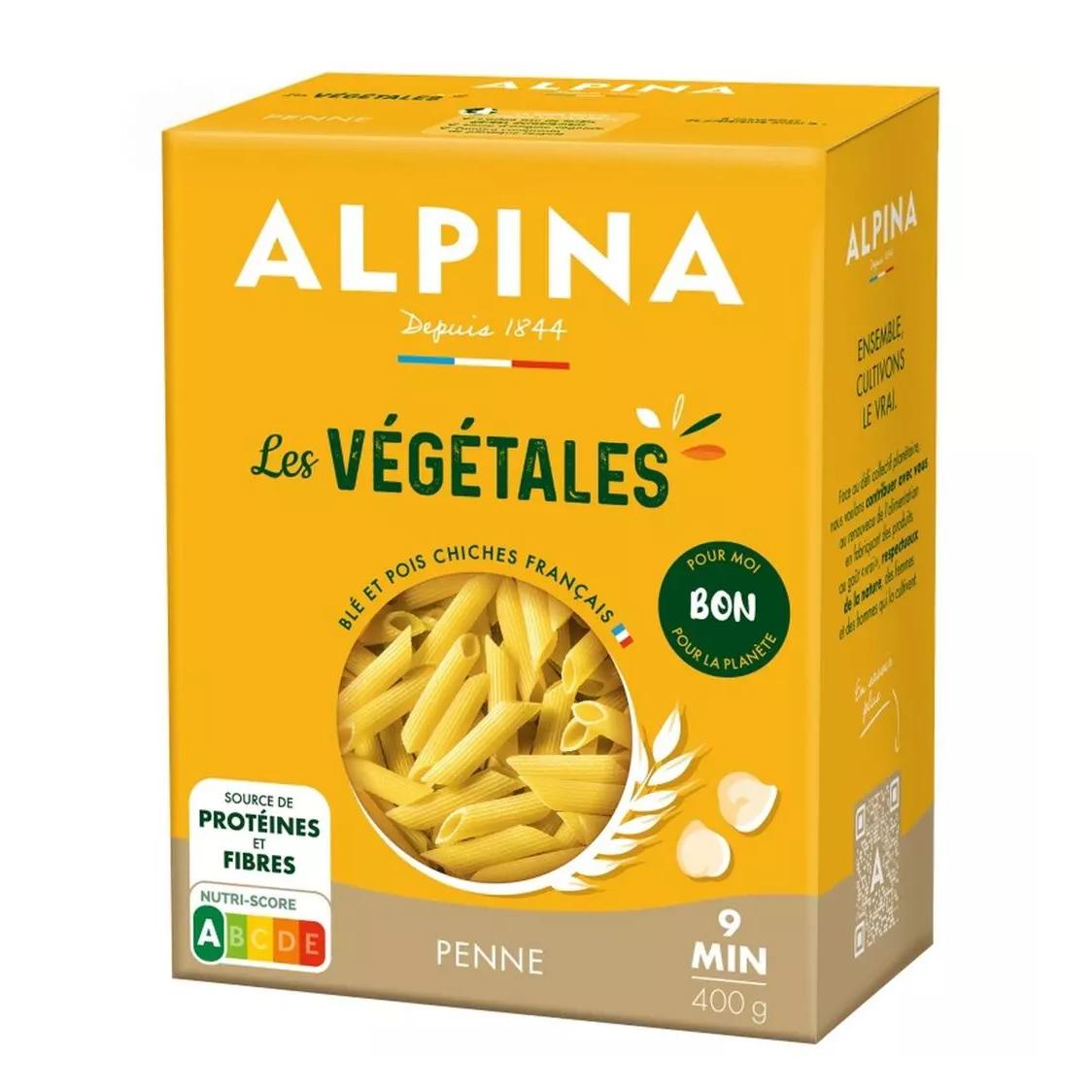 3252970012089 - Alpina Savoie - Pâtes Penne Végétale - Blé et pois chiche