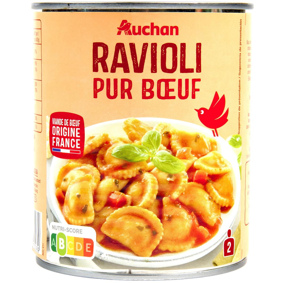 3254560032989 - Auchan - Ravioli pur boeuf viande bovine origine France