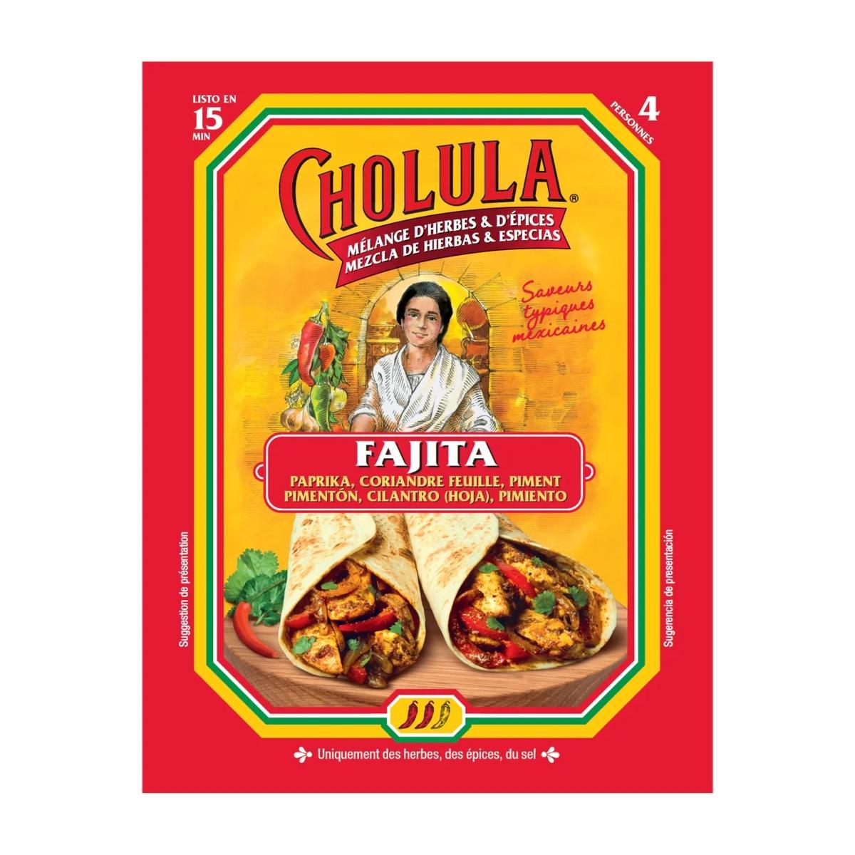 3166296653089 - Cholula - Mélange d'Herbes et Epices pour Fajitas - Paprika, Coriandre et Piment