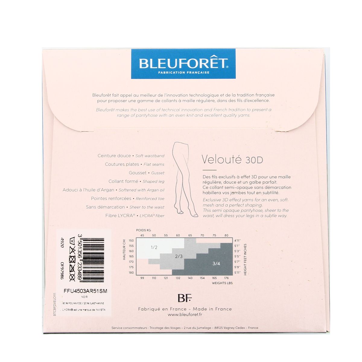 3501356233489 - Bleuforêt - Collant semi opaque Noir 30D