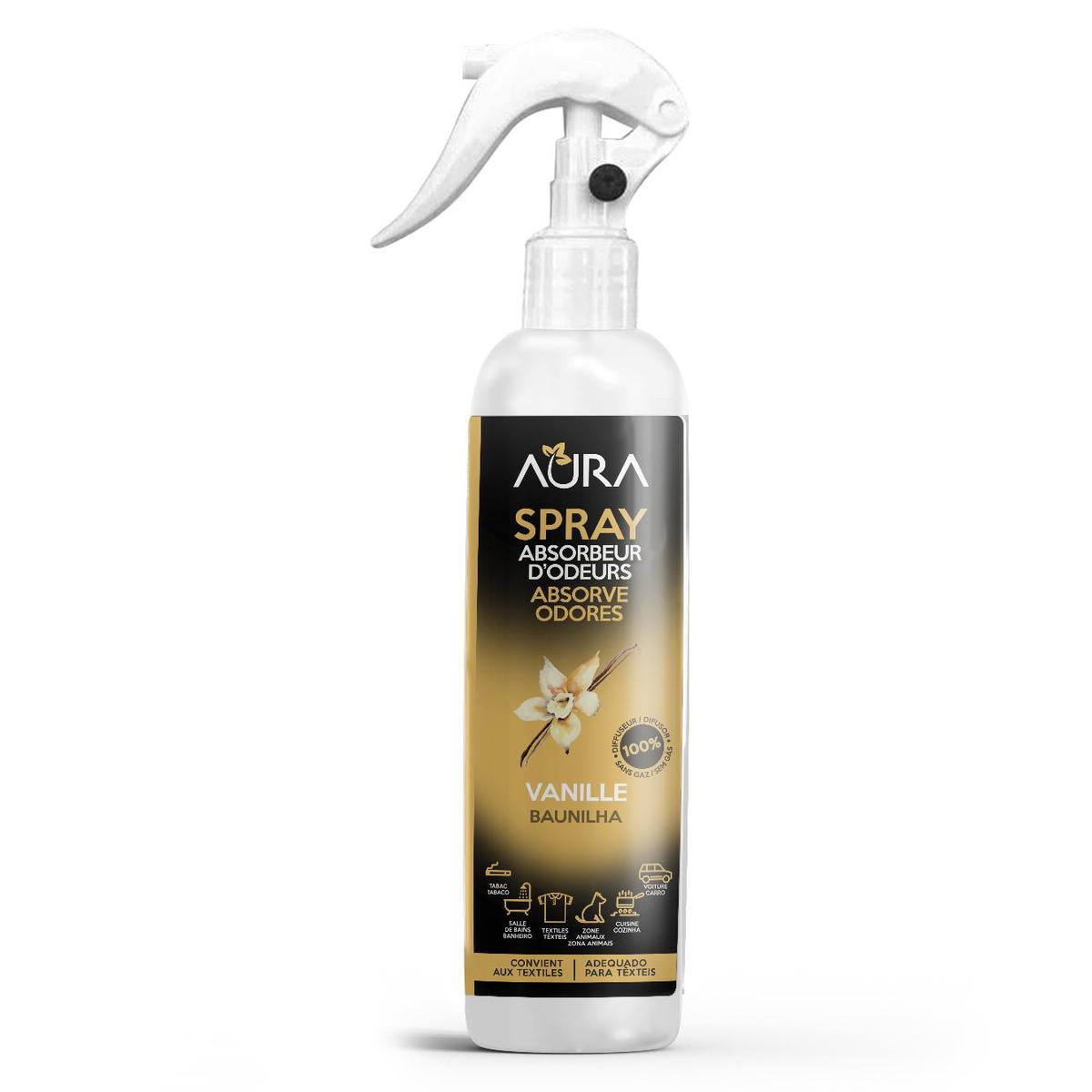 Spray Multi-Usages Absorbeur D'odeurs Linge Frais 280ml - Aura Natural Home