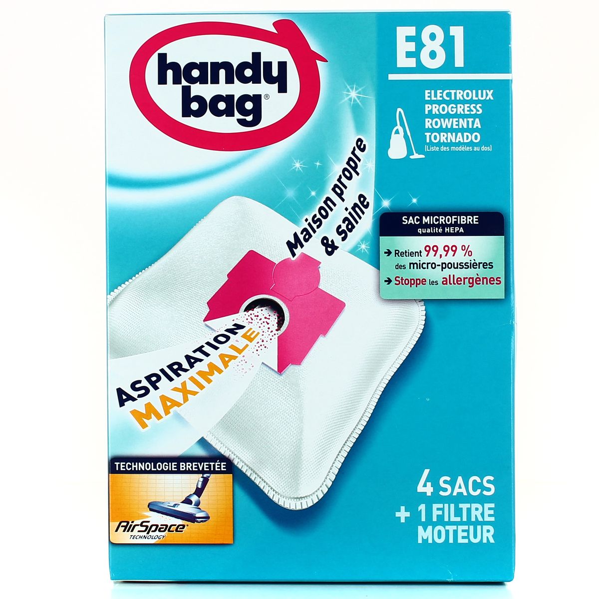 4006508187089 - Handy Bag - Sacs aspirateur E81- Tornado, Electrolux, Rowenta, Progress