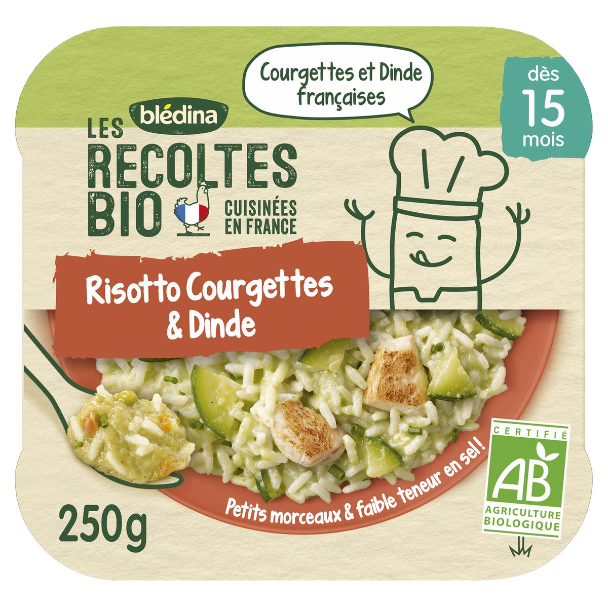 3041091899989 - Blédina - Les Récoltes Bio - RIsotto Courgettes Dinde Bio Assiette Bébé dès 15 mois