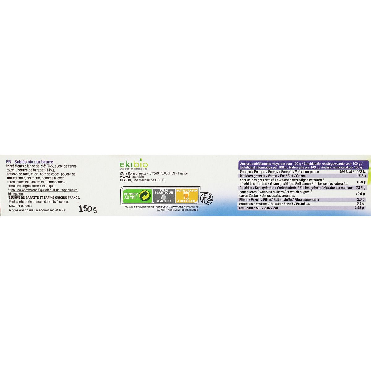 3760005450190 - Bisson - Petit beurre, bio