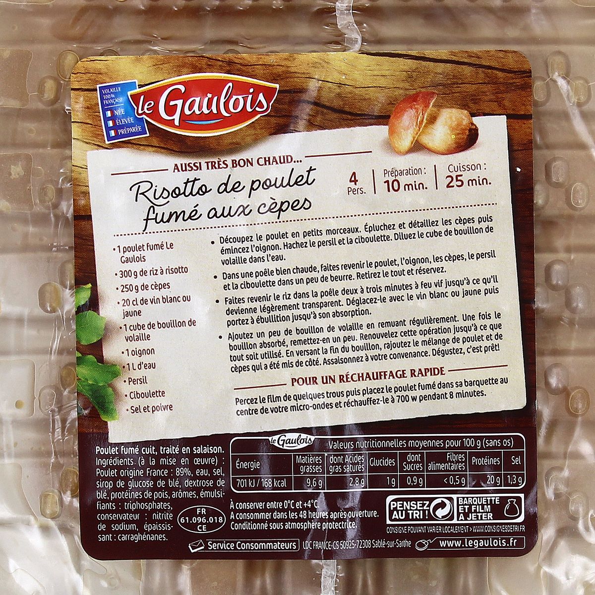 3571320160790 - Le Gaulois - Poulet Cuit Entier Fumé au Bois de Hêtre