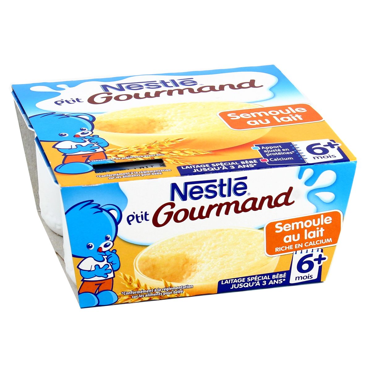 Nestlé Ptit Gourmand Semoule Au Lait Dès 6 Mois 4x100g