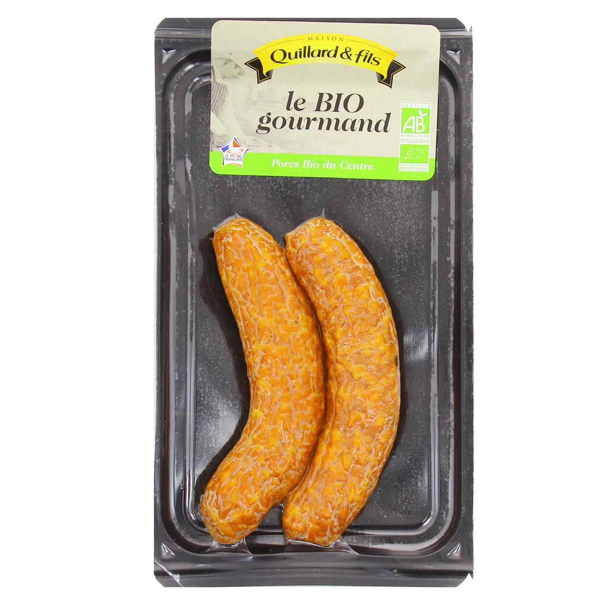 3321250095590 - Quillard & Fils - Saucisses fumées Bio 200g