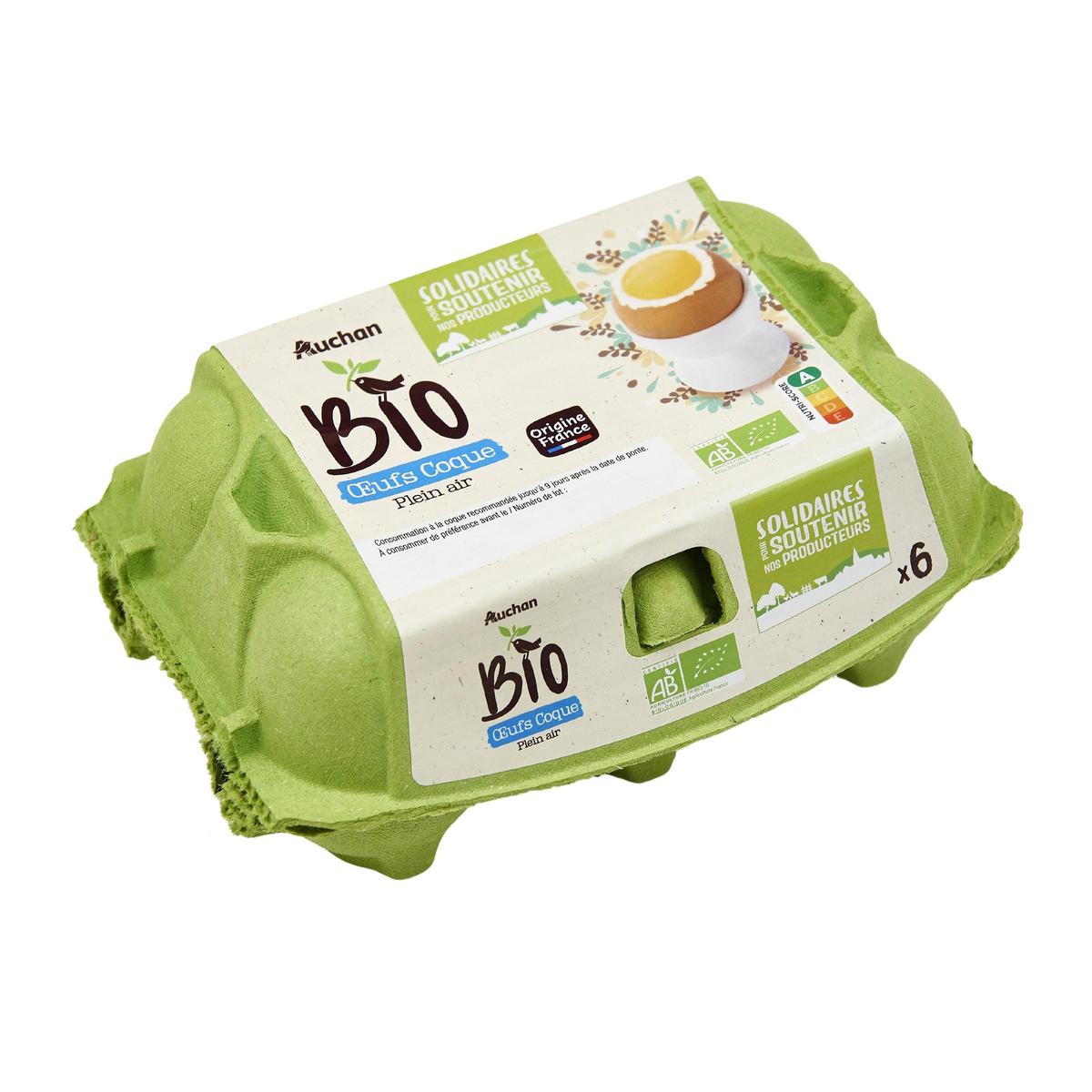 3596710526390 - Auchan BIO - OEufs de poules Bio élevées en plein air