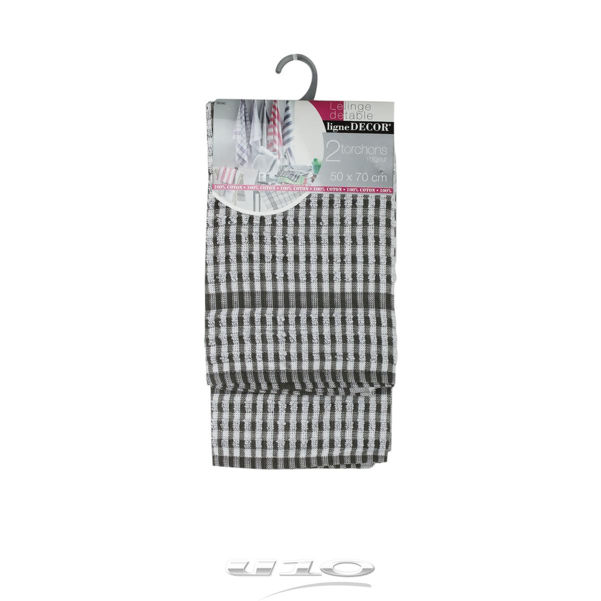 3574387306590 - Douceur D Interieur - 2 torchons mineur Mineo Taupe