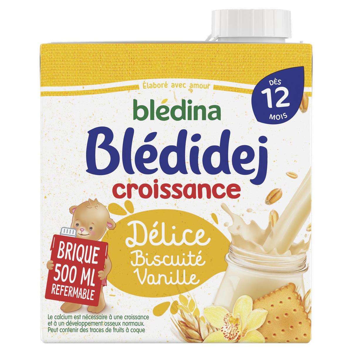 Blédina - Blédi'dej Céréales lactées Saveur biscuité Vanille Brique Bébé  Dès 12 mois