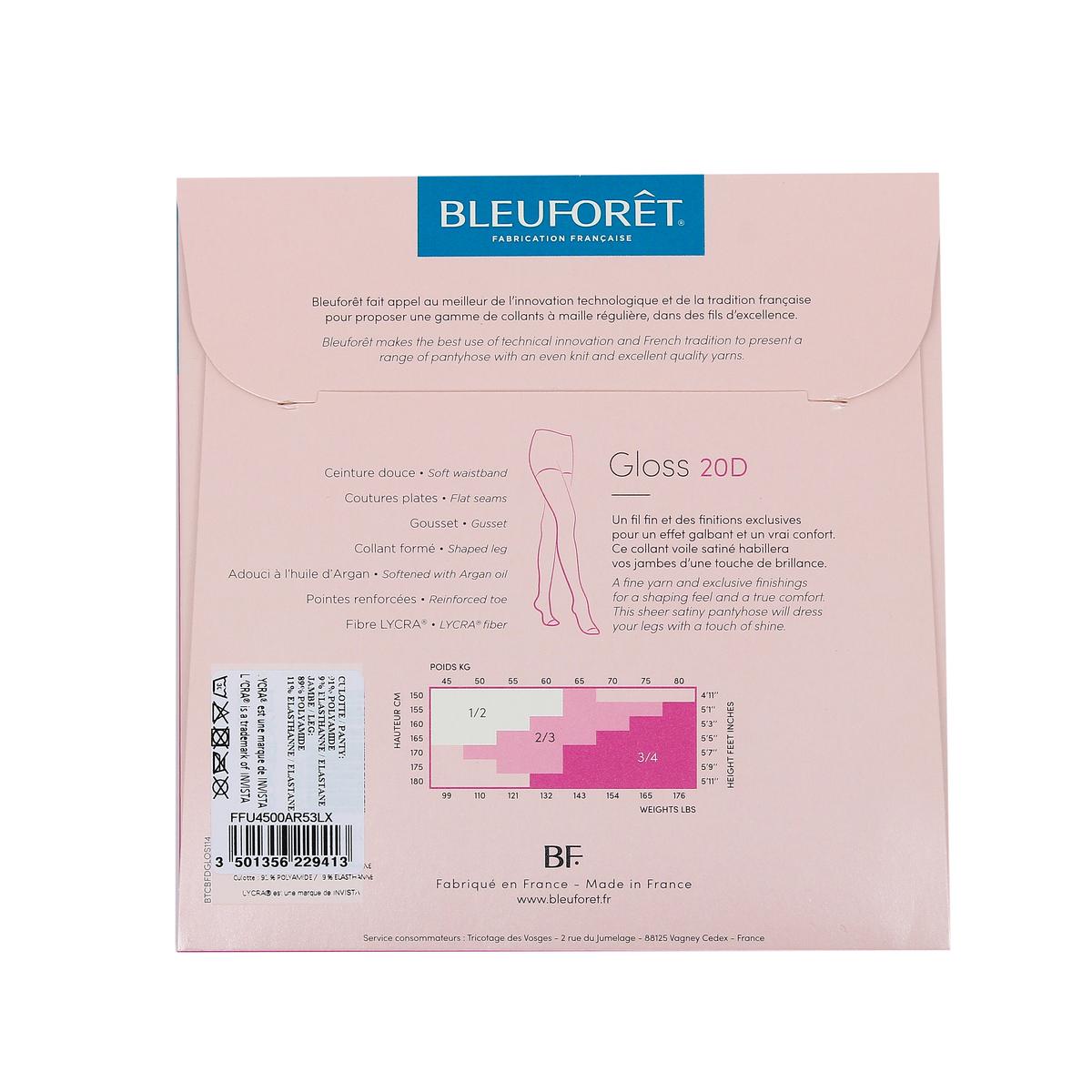 3501356229390 - Bleuforêt - Collant voile satin Gloss Noir 20D