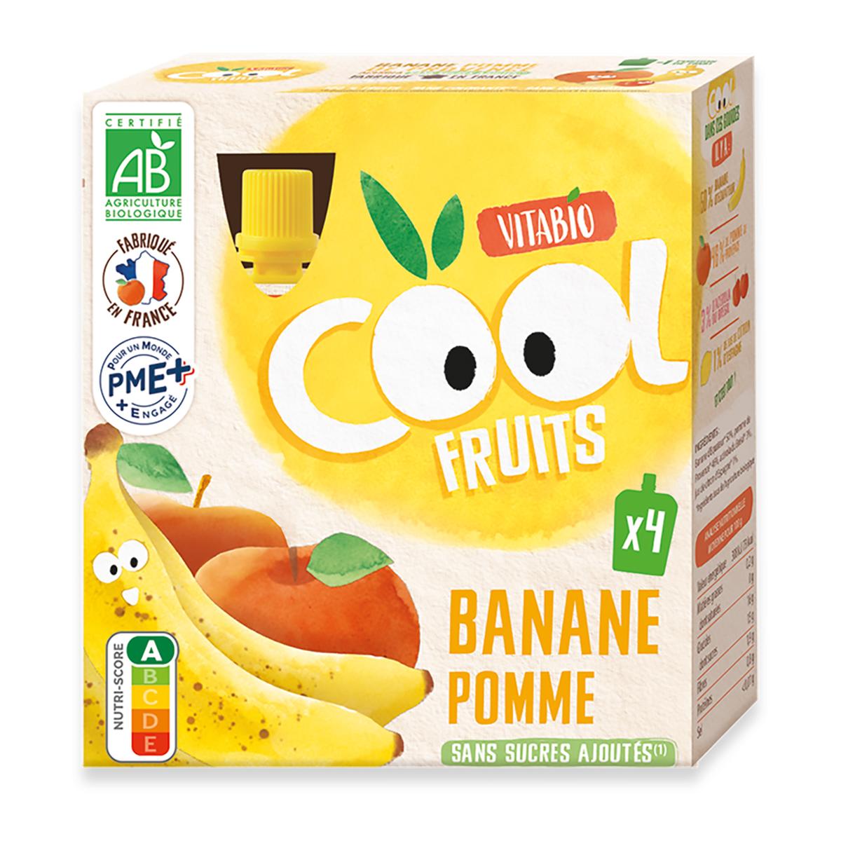 3288132600191 - Vitabio - Cool Fruits - Gourdes Banane, Pomme, Acerola BIO - Purée de Fruits