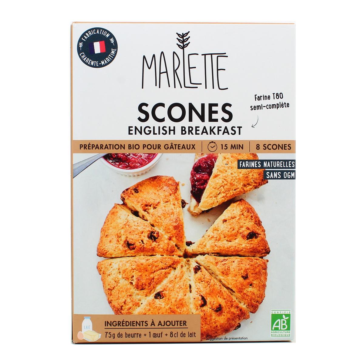 Achat / Vente Marlette Préparation bio pour scones à l'anglaise, 392g