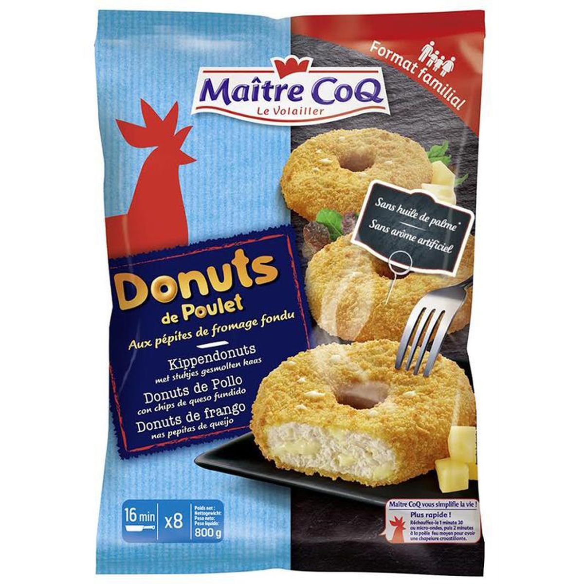 3230890931291 - Maître Coq - Donuts de poulet aux pépites de fromage fondu